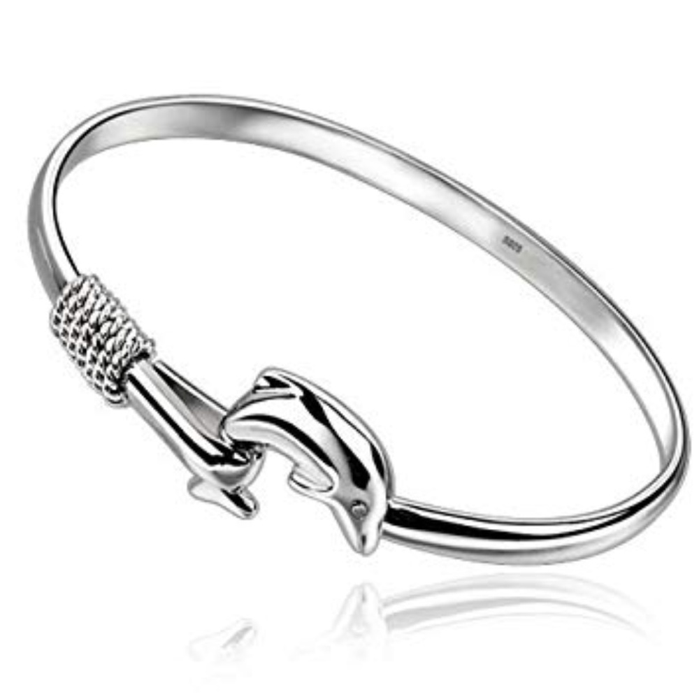COPY - Dolphin Silver clasp  bangle bracelet